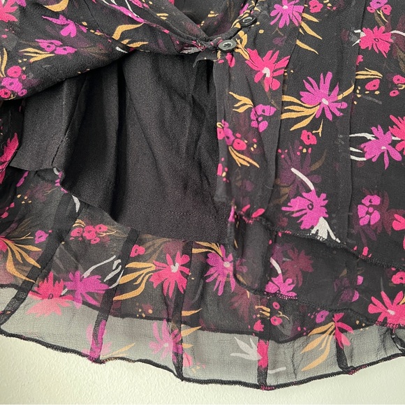 Eci New York Silk Floral Blouse Size 4 - Picture 3 of 5